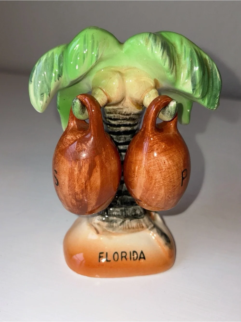 Mid century 1950s vintage Florida tourist salt & pepper shakers made in japan